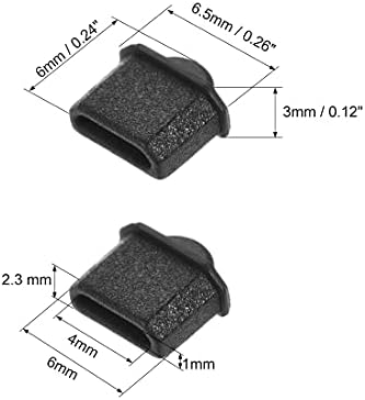 UXCell 10pcs Micro Silikonski zaštitnici muški port protiv prašine poklopac crna