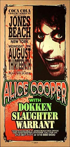Alice Cooper poster dokken naloga Jones Beach NY 1997 potpisala Mark Arminski