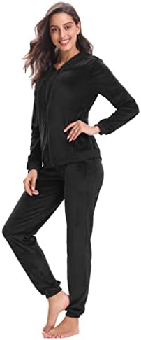 Cowasto Womens Velor Jogger odijelo Velvet TrackSit set dva komada odjeća puna zip up kapuljača