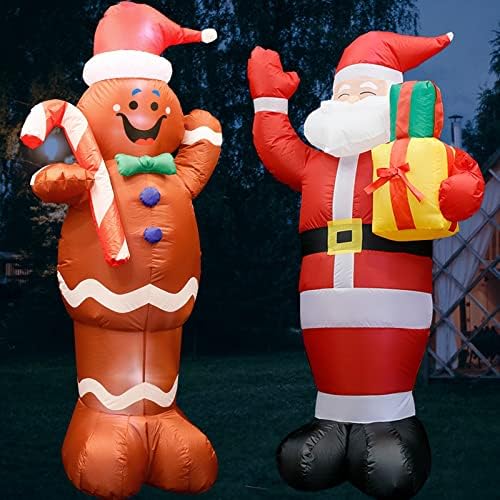 Božić naduvavanje dekoracije Gingerbread Man, 6 FT vanjski Božić gigant raznijeti đumbir čovjek sa ugrađenim LED svjetla, vodootporan Božić Blow Up Dvorište ukras klirens za odmor vrt
