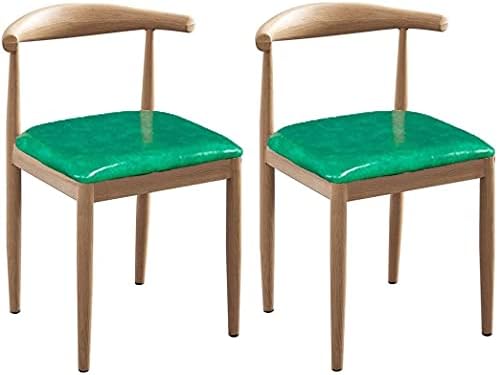 Trpezarijske stolice Set stolica za dnevni boravak naglasak Set stolica od 2 trpezarijske stolice sa mekanom kožnom jastukom kuhinjske stolice dnevni boravak salon uredsko sjedište Retro sa drvenim stilom noge kafe stolica