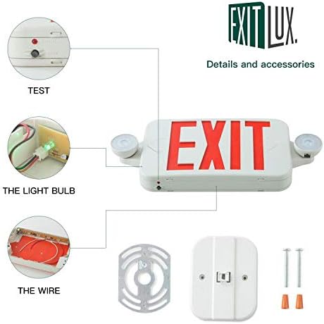 ExitLux 2 Pack crvena i zelena LED izlazna prijava sa svjetlima u hitnim slučajevima i sigurnosnim