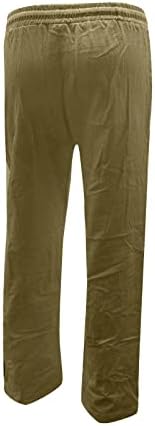 Pamučne lanene pantalone za žene Ležerne letnje pantalone sa džepovima široke vezice čiste rastezljive udobne