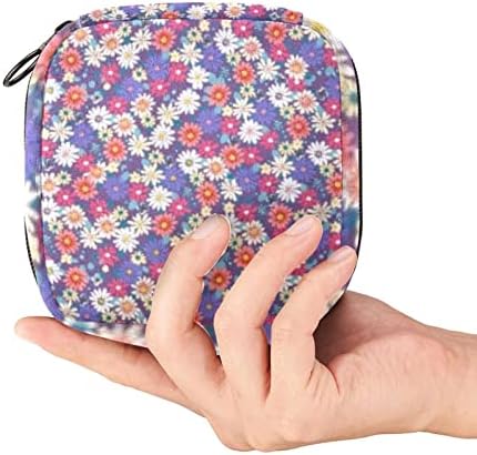 Torba za čuvanje higijenskih uložaka, torbica za menstrualne čašice, prijenosni higijenski ulošci za odlaganje torbe za žensku menstruaciju torba za prvu menstruaciju za djevojčice žene dame, Pastorable Flower Spring Floral Daisy