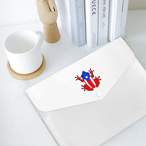 Portoriko Zastava žaba torba za dokumente sa fasciklom za dokumente veličine A4 prenosiva torbica