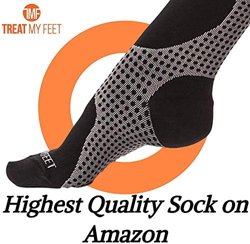 Tretirajte moje noge koljena visoke čarape za kompresiju za Womknee visoke pripravne čarape za žene i muškarce, 15-20 mmhg
