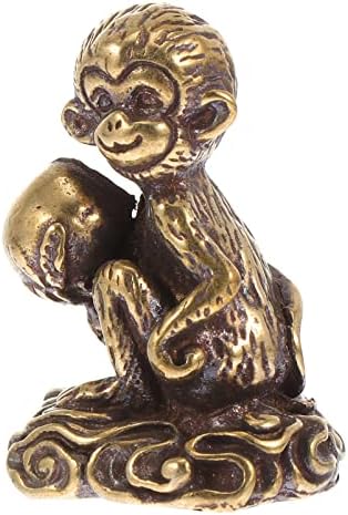 Antikni dekor 2pcs ukrasi ukrasni dekor sa dekorom godine Oblik bogatstva Breskva bakrena statua Charms Zodijak majmunski minijaturni kolekcionari Wukong Ornament Privjesak