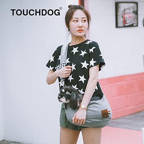 Touchdog 'Toga-Bark' preko ramena pet Sling modni nosač za kućne ljubimce-nosač za mačke i pse sa ugrađenim džepovima za nošenje bez ruku