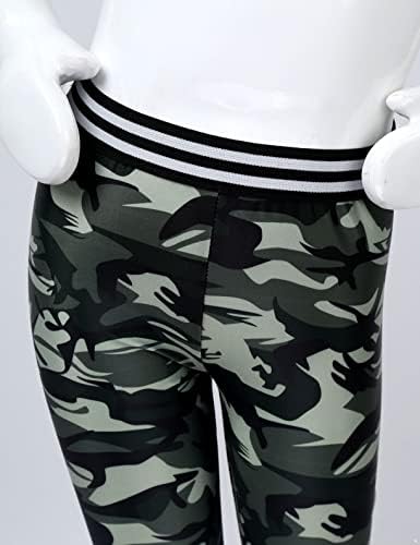 Freebily Big Girls Sports Outfit Camouflage Print Racer Natrag Ritvorite gornje gamaše Gimnastička vježba