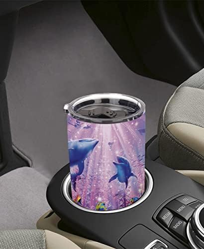 20oz Dream Dolphin čaša sa poklopcem, dupli zid od nerđajućeg čelika vakuumski termos izolovana putna šolja za kafu jedna čaša