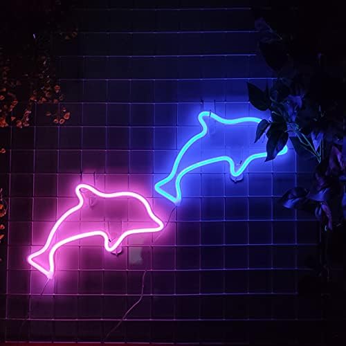 JYWJ Dolphin Neonski natpisi, USB ili 3-AA neonsko svjetlo na baterije, LED svjetla dekoracija