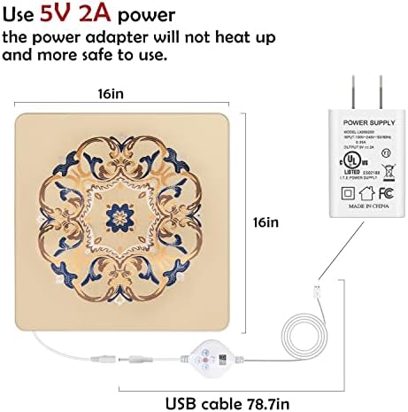 Jastuk za grijanje, uklonjivi električni jastučići za grijanje daleko infracrveni jastučić za grijanje Žuti slatki sa 79 dugim kablom i USB konektorom - 16 X 16