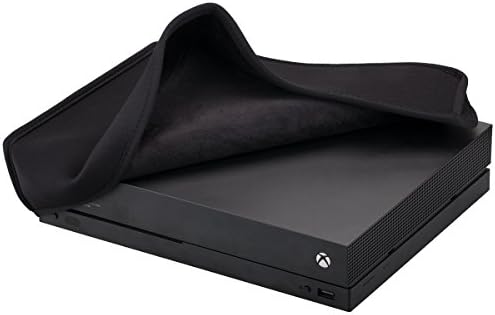 9cdeer Meki neoprenski zaštitni poklopac od prašine Crni za Xbox One X horizontalna verzija + 1 komad kontrolera silikonski poklopac kože Crni + 8 komada držača za palac