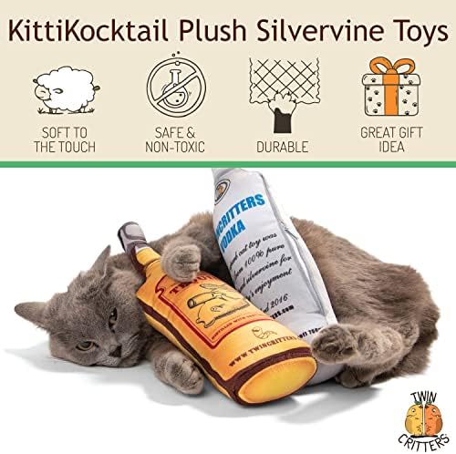 TWINCRITTERS KittiKocktail 2-paket organske srebrne mačje metvice zamjenske igračke za mačke & amp; mačići