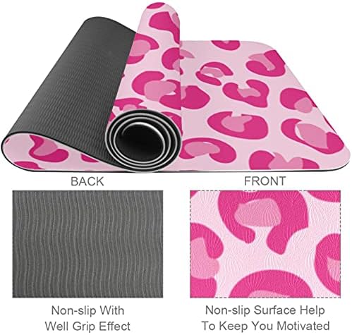 Debela neklizajuća Vježba & amp; fitnes 1/4 prostirka za jogu sa Leopard ružičastim printom za Yoga Pilates & amp; vježba za fitnes na podu