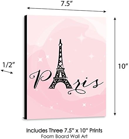 Velika tačka sreće Pariz, Ooh La La-zidna Umjetnost dječje djevojčice, dekor dječje sobe i ukrasi za dom Eiffelovog tornja-ideje za poklone-7,5 x 10 inča - Set od 3 printa
