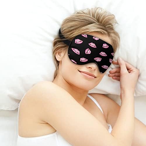 Pink usne maska ​​za spavanje s podesivim remenskim mekim poklopcem za pokrov za zatvaranje vesla