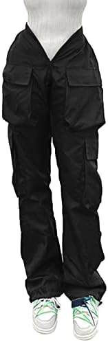 Hlače kombinezoni Soild Struk Cargo Sportske elastične ženske casual pantalone pantalone džepove