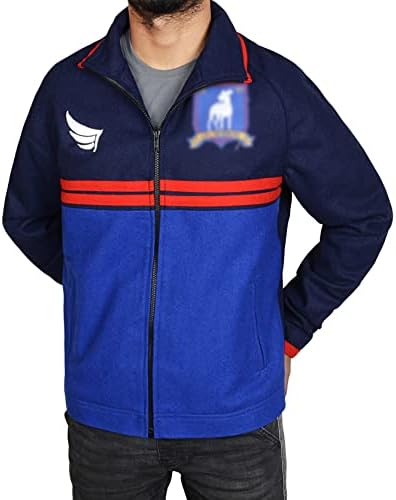 Kožni jakni Jason Sudeikis Blue Track Jacket-Sports Lagana vunena jakna od vune