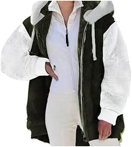 Ženska zima 2023 fleone kaputi, zimska jakna od parke labavi plišani dugi rukav sa kaputicom sa kapuljačom sa džepovima