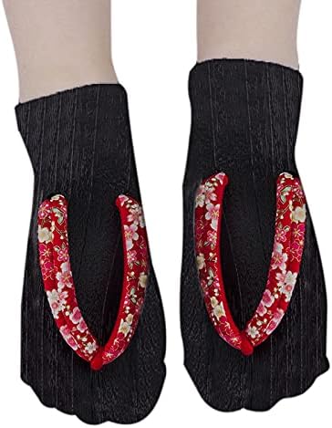 3d japanke zabavne čarape, žene djevojke smiješne lude 3d Tie-Dye čarape, izgledaju kao cipele Sandal novitet blesave niske čarape za gležnjeve