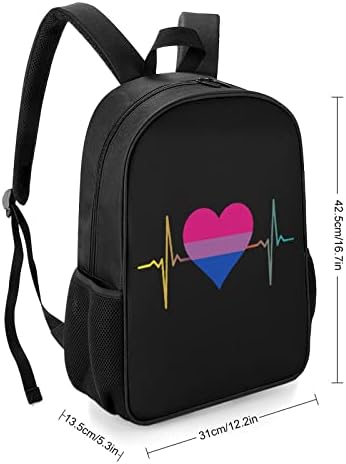 Biseksualni pride Heart modni ruksaci uzorci štampani dnevni ruksak putne torbe za uniseks
