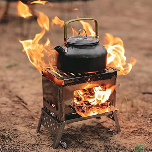 SDGH sklopivi kampiranje peći na peći na drva sa roštiljem za roštilj za roštilj na otvorenom