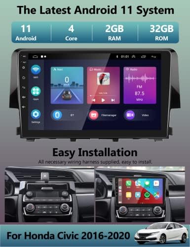2G+32G Android Auto Stereo Radio za Honda Civic -2020 sa bežičnim Carplay Android Auto, 9-inčni auto Radio
