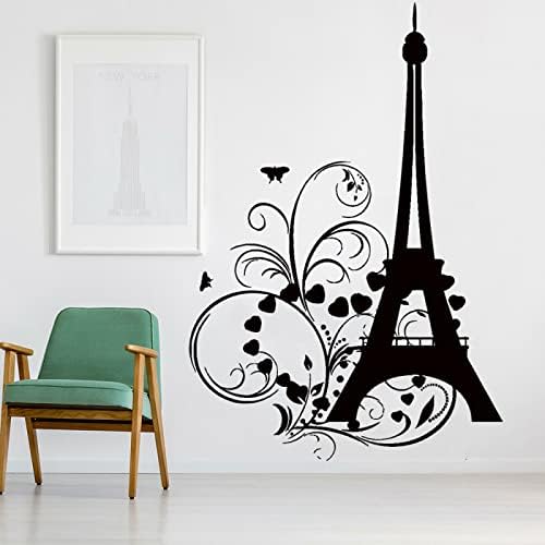 Zidna naljepnica RTYUIHN Zidne vrtiće Dječje spavaće sobe u Parizu Leptir Vinil zid naljepnica Romantična ukras dnevni boravak Pozadina