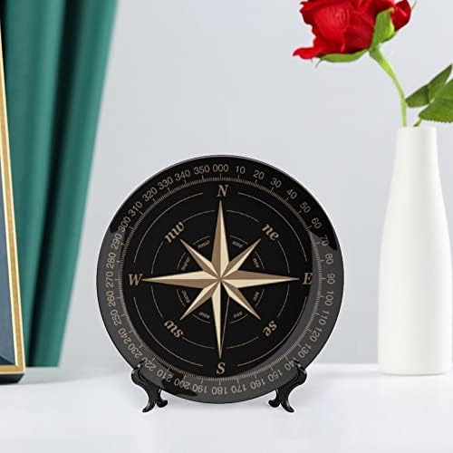 Kompass smiješna kostna Kina Dekorativna ploča okrugla Keramičke ploče plovilo sa zaslonom za prikaz za ukrašavanje