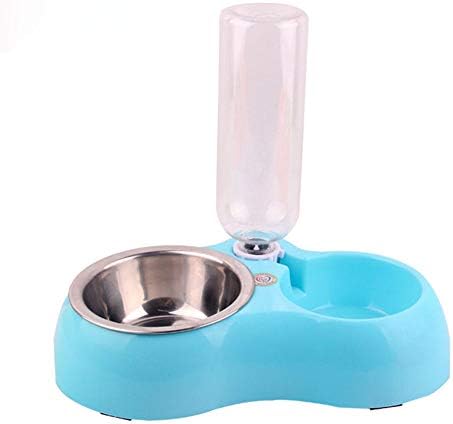Anyi Pet Automatic Waterer-Dvostruka Posuda Od Nerđajućeg Čelika Za Kućne Ljubimce Posuda Za Hranu Za Kućne Ljubimce-Multifunkcionalna Dvostruka Posuda Za Mačke Za Kućne Ljubimce, Plava