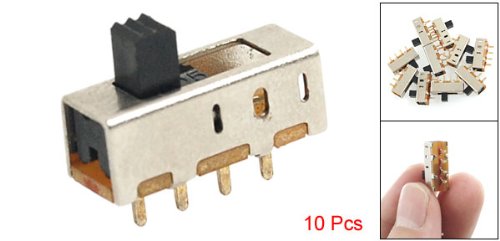 Uxcell A11090600ux0485 panel PCB 4-pinski 3 položaj 1p3t SP3T vertikalni klizni prekidač, 0.5 Amp, 50V DC, 10 komad