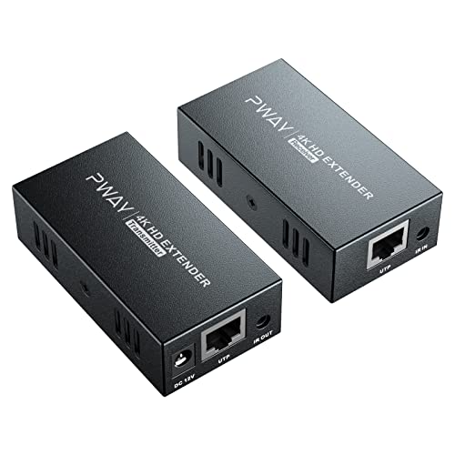 PWAYTEK 4K HDMI Extender, Ultra HD 4K@60Hz preko Cat5e/6 do 200ft / 60m, Prošireni Audio i Video, podržava Loop Out, IR, HDCP 2.2 / 1.4 YUV 444
