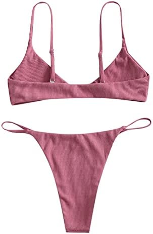 Žene 2 komada brazilski bikini visoko izrezan bikini kupaći kostim kupaći kupališta prsten za ljetni
