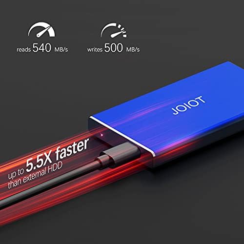 JOIOT Mini prijenosni SSD 240GB eksterni SSD uređaj-do 540MB/s, USB 3.1 Gen 2 Ultra tanak vanjski SSD, plava