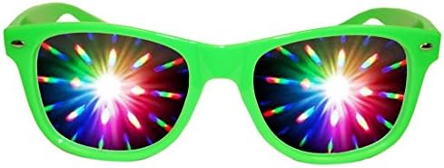 Difrakcija prizme vatrometa zelene plastične naočare-za laserske emisije, rejv-laserske naočare
