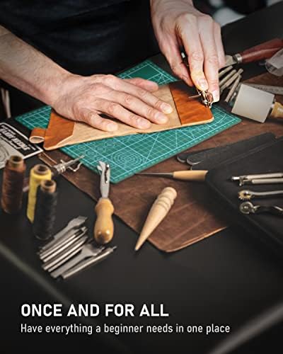 Komplet alata za kožne alate od pet četvrti: 58 kom Osnovni kožni radni alati i potrošni materijal
