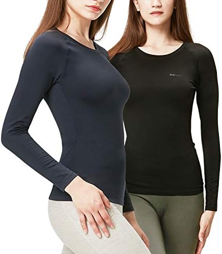 DEVOPS ženske termo košulje sa dugim rukavima od 2 pakovanja kompresijski Osnovni vrhovi