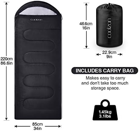 Coolzon lagana torba za spavanje sa ruksakom za odrasle dječake i djevojčice, Dječija torba za spavanje