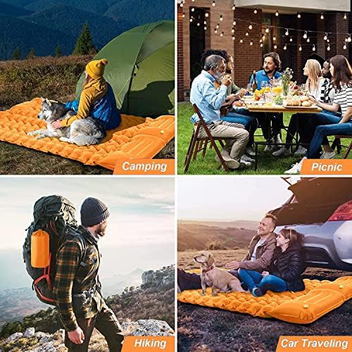 Holdonelyght Camping Pad za spavanje ultralight napuhavanje, prostirka za spavanje sa jastukom ugrađena pumpa, kompaktni vodootporni kamp zrak za vazduh za ruksak, planinarenje, šator, putovanja