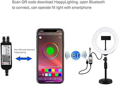 RTBBYU 7,9 inča Selfie prstenasto svjetlo sa postoljem za mobilni držač za Tiktok video fotografiju LED