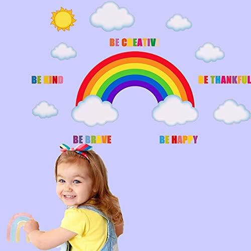 NITCAN Rainbow zidne naljepnice umjetničke zidne naljepnice jednorog zidne naljepnice sa oblakom, ljuštim i lijepim duginim naljepnicama za djecu djevojčice dječaci spavaća soba rasadnik Igraonica Rainbow Decor