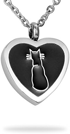 Hooami kremiranje nakit mačka Print toplo srce pet spomen urna ogrlica pepeo privjesak za uspomenu