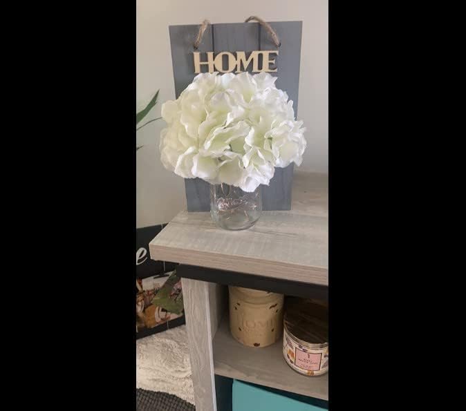 Ghopy zidni dekor Mason Jar Sconces, LED bajka i bijela ruža, domaća dekor zidne umjetnosti Viseći dizajn sa kućnim znakovima Dekor za spavaću sobu dnevni boravak kupaonica na otvorenom (2kom)