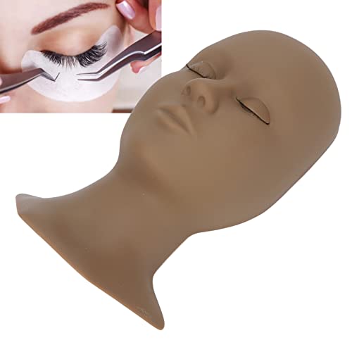 Lash Mannequin Head, model glave za vježbanje silikonskih kalemljenja sa umjetnim trepavicama od hemijskih vlakana, za trepavice, šminkanje, ljepotu, pranje lica, vježbu masaže