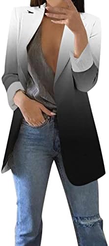 Žene Blazers dugih rukava Otvori prednji kardigan modni jakni Ležerne vježbe Jakne Fit Jacket Business Sport