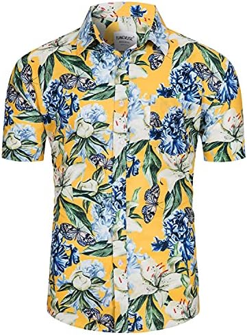TUNEVUSE Muška Havajska kratka rukava Shirt odijela cvijet Print odijela Tropski 2kom Setovi