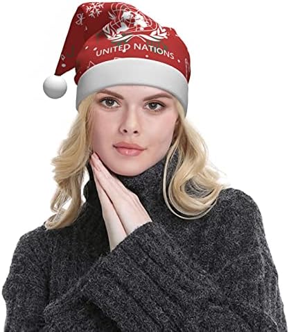 Grb Ujedinjenih nacija Funny odrasle pliš Santa šešir Božić šešir za žene & amp ;muškarci Božić