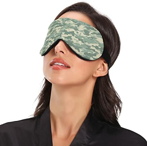 Digitalna maskirna maska ​​za zelenu mirovanje za žene Muškarci Glatki komforno blokiranje lagane maske za oči za noć za povezivanje sa podesivim remenom za putnu s promjerom spavanja
