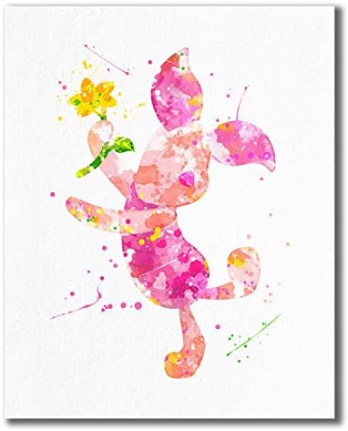 Winnie The Pooh Akvarelni printovi - Dječiji zidni umjetnički dekor printovi-Set od 4 fotografije Tigar Eeyore Prasad